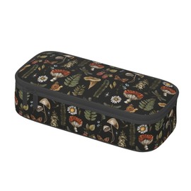 wiuurs Mushroom Pencil Case Big Capacity Pencil Bag with Zipper Stationery Organizer for Supplies Office College Adults