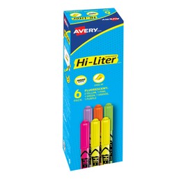 HI-LITER Pen Style, Assorted Colors, Pack of 6 (23565)
