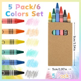 Svalor Mini Wax Crayons for Kids, 5 Packs Colouring Pencils Set with 6 Colouring Pencils, Colouring Pencils for Kids Art Drawing, Sketching and Colouring