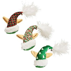 SPOT Ethical Products Holiday ELF HAT Catnip Toys Assorted 4"