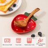 YumiPLUS Ceramic Strawberry Spoon Rest, Red Utensil Holder, Cute Spatula