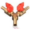 Chiloskit Shut Off 3 Way Ball Valve, Brass 3/8" Hose