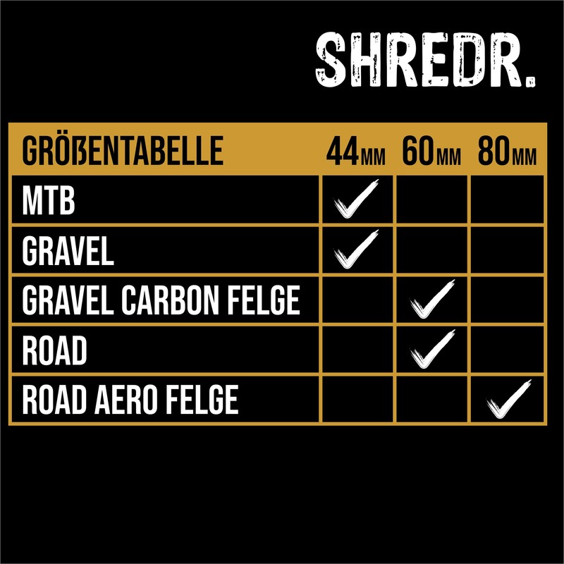 Shredr. Tubeless Valve Set | Presta Valves for Tubeless Tyres