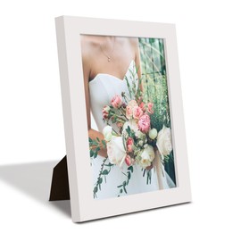 Renditions Gallery 6x8 inch Picture Frame High-end Modern Style, Made of Solid Wood and High Definition Glass Ready for Wall and Tabletop Photo Display, White Frame