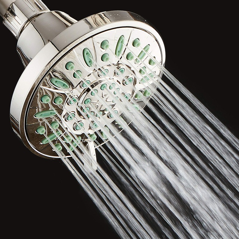 AquaDance Antimicrobial/Anti-Clog High-Pressure 6-setting Shower Head, Microban Nozzle Protection from