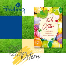 Perleberg Easter Card Set in 11.6 x 16.6 cm - 5 High-Quality Easter Greeting Cards - Random Motif - Text Card for Easter Party - Ideal for Money Gifts - Easter Cards with Envelope - Easter Greetings