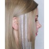 47 Inch Hair Tinsel 220 Silver Sparkling Highlights Synthetic Hair