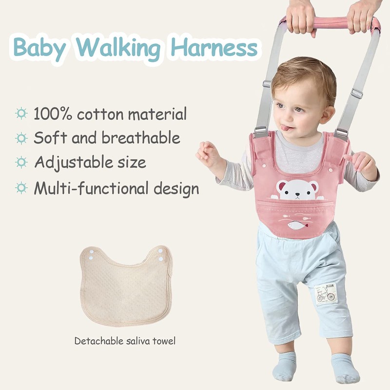 Ocanoiy Baby Walking Harness Handheld Baby Walker Assistant Belt Adjustable