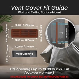 Repa Market 12x4 Inch Air Vent Cover/Brown Galvanized Steel Louvered Grill Cover with Mesh Screen/Wall or Ceiling Vent/Durable Flush Mount HVAC Register for Indoor and Outdoor Ventilation