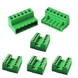 kuosbiu 5 Set 6 Pin 2.54MM Pitch Screw Terminal Block Connector for 28-16AWG, Pluggable Quick Male and Female Connector-Phoenix Type Connector