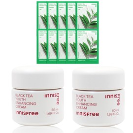 Innisfree Black Tea Youth Enhancing Cream 2pcs + 10 mask packs / 이니스프리 블랙티 유스 인핸싱 크림 2개+마스크팩10매
