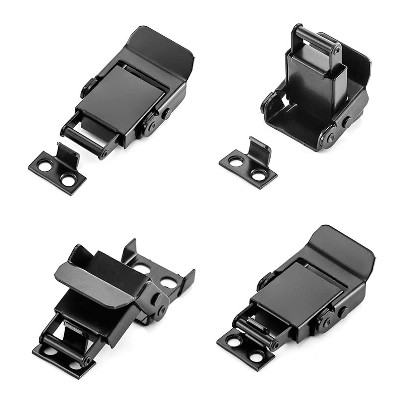 ZYAMY 2pcs Stainless Steel Cabinet Buckle Black Spring Loaded Draw