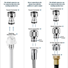 Tresson Faucet Quick Adapter Connector with Aerator,Sink Faucet to Shower Hose/Garden...