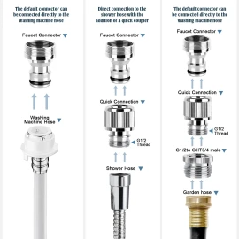 Tresson Faucet Quick Adapter Connector with Aerator,Sink Faucet to Shower Hose/Garden...