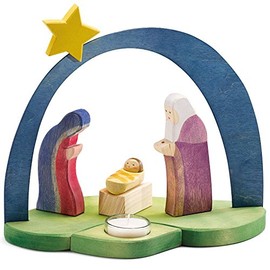 Ostheimer 5530280 Candlestick Nativity Scene Light Arch with Mary and Joseph and Jesus
