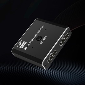 Suckoo 2 Port Displayport 1.4 Switcher 2 in 1 Out 1 in 2 Out Bi Directional Converter Sharer 8K60HZ Compatible Computer Host Laptop Mac External DP TV Monitor Projector Selector Adaptor 4K60HZ