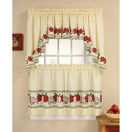 CHF Industries Red Delicious Apple 3-Piece Curtain Tier/Swag Set 36-inch