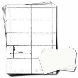 OfficeGear Perforated Printable Name Badges ID Insert Cards Refills (250 Pack) 90x54mm or 9cm x 5.4cm - White A4 150 GSM - 25 Sheets 250 Cards for Conference Name Badge Holders