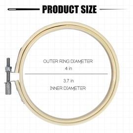 Embroidery Hoop 8 Inch 12 Pieces, Bamboo Circle Embroidery Hoops Bulk, Round Large Embroidery Hoop, Adjustable Hoop Ring for Art Craft Handy Sewing Cross Stitch Supplies