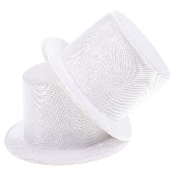 Zerodeko 2 Pieces Felt Top Hats White Mini Felt Top