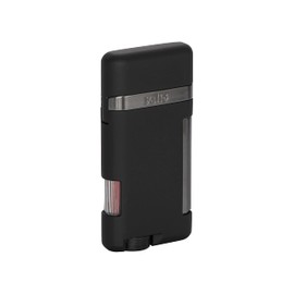 Palió Lazio Single Angled Jet Flame Cigar Lighter Refillable Adjustable Torch Flame Wind Resistant Slim Pocket Wallet Friendly Simple Functional Durable Metal Body (Black)