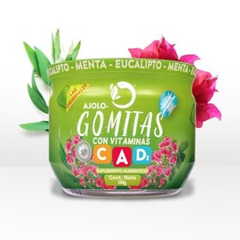 Gomitas Ajologomitas Eucalipto Menta con Vitaminas A D & C con Extractos Herbales originales (2-Pack)