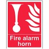 V Safety Fire Alarm Horn Sign - 150mm x 200mm