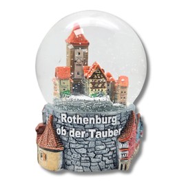 Souvenir Snow Globe Rothenburg ob der Tauber | Plönlein und Fachwerkstadt | Germany Travel Souvenir | W: 65 mm H: 85 mm / Shake Ball | 30080