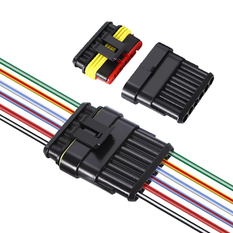 Aiqeer 2 Set 6 Pin Car Waterproof Electrical Wire Connectors