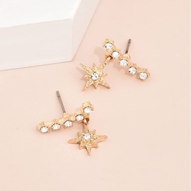 TseenYi CZ Star Dangle Earrings Star Earrings Stud Earrings Boho Crystal Earrings Gold Dangle Earrings Earrings for Women and Girls
