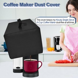NUENSS-ROR Single Serve Coffee Maker Cover for K-Supreme/K-Compact Single-Serve Pod Coffee Maker Waterproof Dustproof Heat-Resistant Coffee Maker Cover Lid(Only Cover - Black)