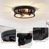 XPEHK Farmhouse Flush Mount Ceiling Lights,3-Light Black Hallway Light Fixtures,Rustic