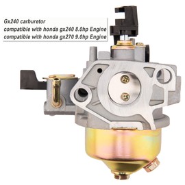 GX240 GX270 Kit de carburador compatible con Honda GX240 8.0HP GX270 9HP Carburador de motor, sustituye a 16100-ZE2-W71, 16100-ZH9-W21, 16100-ZH9-820 Carb, repuesto para Honda gx240 GX270 Carburador
