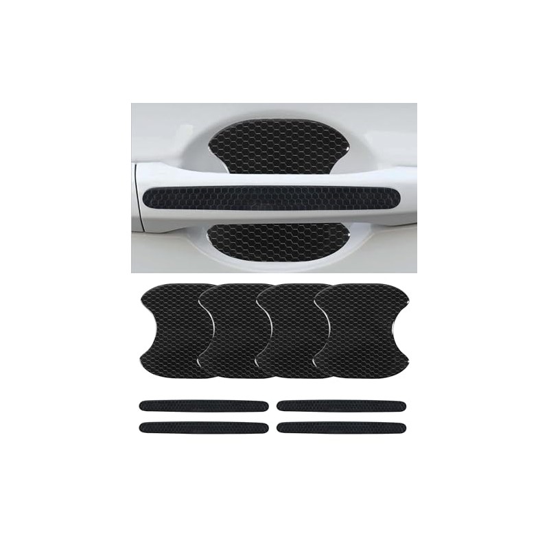 8 protectores de manija de puerta de coche, accesorios reflectantes
