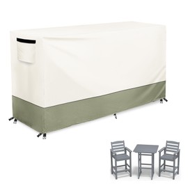 Osileyo Bar Height Patio Dining Set Covers,100% Waterproof Outdoor Adirondack Bar Height Chairs and Table Sets Cover, Bar Table Set Covers for Patio Furniture Set,72" x 30" x 41" - Beige