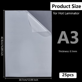 OLYCRAFT 100pcs 12x17 Inch Thermal Laminating Pouches 4 Mil A3 Hot Laminating Sheets Clear Self-Adhesive Laminating Sheets Self Sealing Laminate Sheets for Book Album Protection
