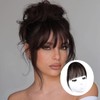 Bangs Hair Clip,Dark Brown Clip in Bangs 100% Human Remy