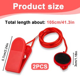 AOEVUIR 2 Pcs Universal-Laufbandmagnet-Sicherheitsschlüssel, Kunststoff Ersatzmagnet-Sicherheitsschalter, Runder Großer Laufbandschlüssel, Laufband-Not-Magnet, Laufband-Zubehör Rot