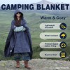 DUKUSEEK Outdoor Wearable Camping Blanket Large Packable Hood Quilt