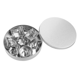 24 Pieces Cookie Cutter Shapes Baking Set, Rectangle Square Circle Oval Star Flower Heart Triangle, Stainless Steel Cookie Cutters for Children Christmas Birthday