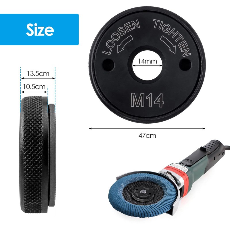 Pack of 2 Quick Release Nuts for Angle Grinder, Black