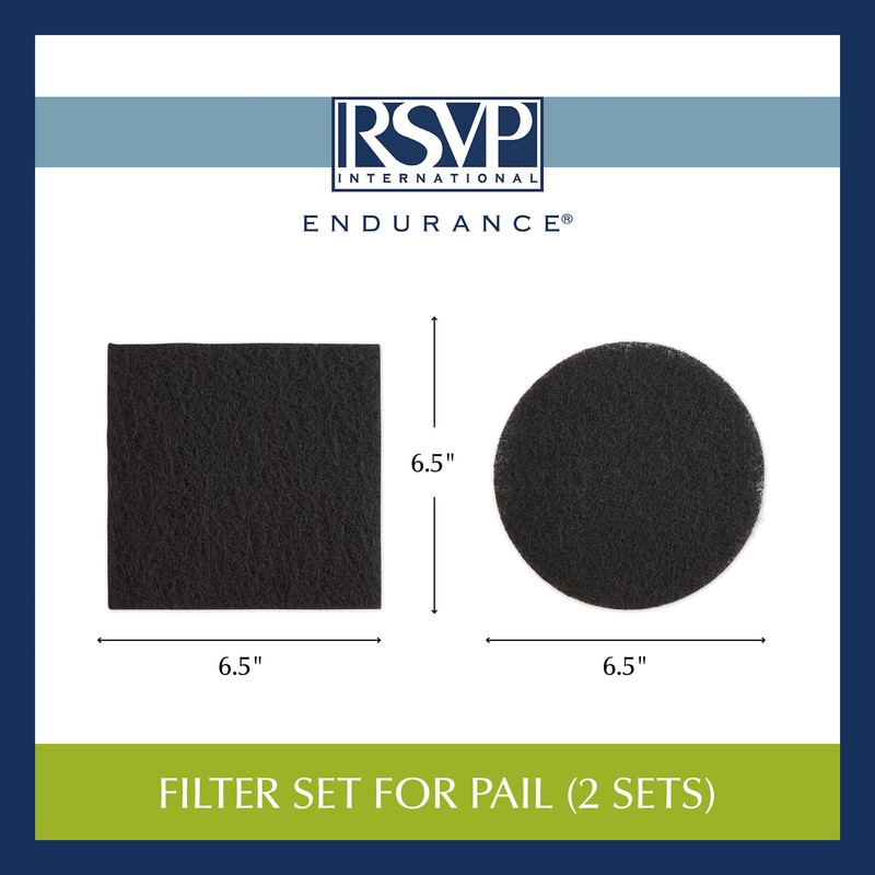 RSVP International Charcoal Compost Bin Filter 2-Piece Set Helps Keep