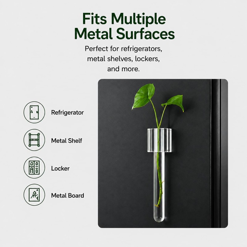 LCPCX Mini vase Magnets for Fridge, Magnetic Test Tube Vase