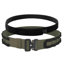 KRYDEX GEAR Tactical Belt with Quick Release 1.75 Inch Tactical Belt with 1.5 Inch Inner Belt Military Heavy Duty Molle Belt Work Belt High Performance Belt for Men (Ranger Green, XL)
