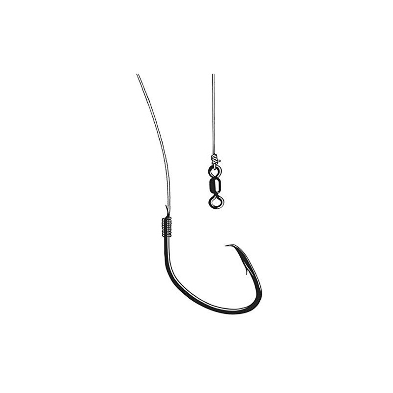 Owner Ghost Fluorocarbon Leader Mutu Light Circle Hook, 1