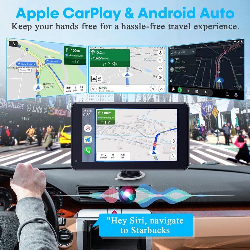Carplay for Apple Portable Car Screen: Easy Setup 7 Inch
