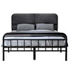 14Inch Metal Bed Frame,King Size Bed Frame with Upholstered Headboard,Heavy