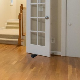 2Pack Black Rubber Door Stopper,Premium Sturdy Door Stoppers Wedge for Floor Fit Heavy Door for Gaps up to 1.2 Inches