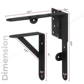 Heavy Duty Anti Sag Gate Kit - 90 Degree Bracket with Hinges for Wooden Fences - No Sag Corner Brace for Doors & Driveway (2 Sets)