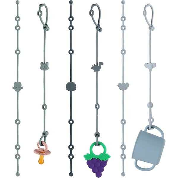 6-Pack Baby Toy Straps, Silicone High Chair & Stroller Straps,